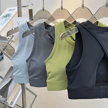 INLUMINE Anti-Light Sports Bra – Backless Yoga & Gym Fitness Top for Women