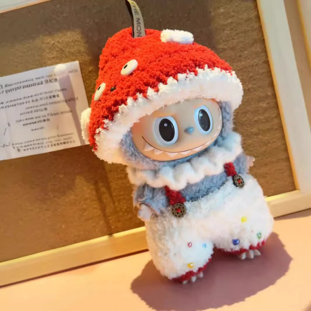 Labubu 17cm Doll Clothes Only — Fashion Hoodie Outfit for Model Dolls, Cute Xmas Accessory