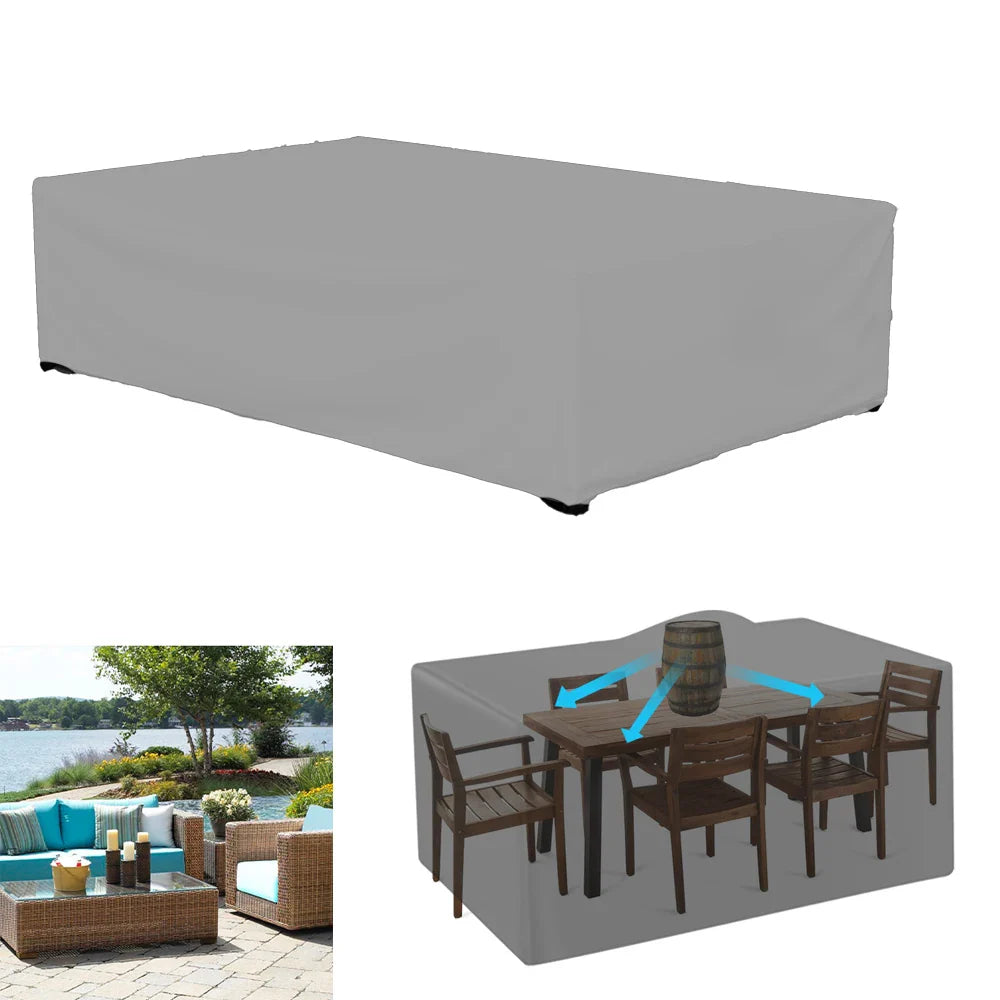 Waterproof Terrace Patio Furniture Cover - 210D Protective Cover Suitable for Outdoor Sofa Set