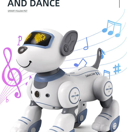 2-in-1 Intelligent Remote Control Robot Dog – Programmable Stunt & Voice Command Toy with Touch & Music for Kids