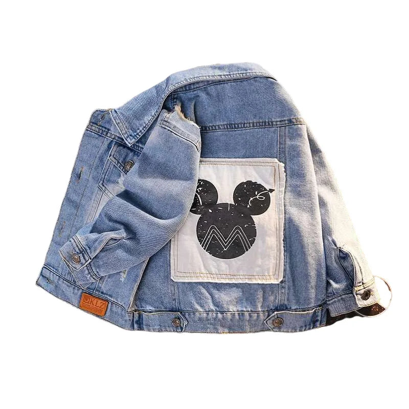Mickey Denim Jacket for Kids – Cartoon Jean Coat for Boys & Girls, Stylish Autumn Outerwear