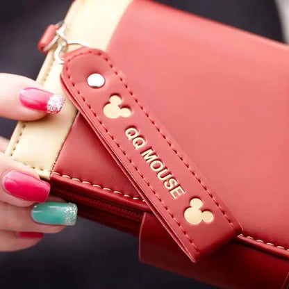 Explosion-Style Women’s Short Wallet — Korean PU Leather Cute Cartoon Zipper Purse, Multi-Card Folding Daily Pocket Wallet for Students