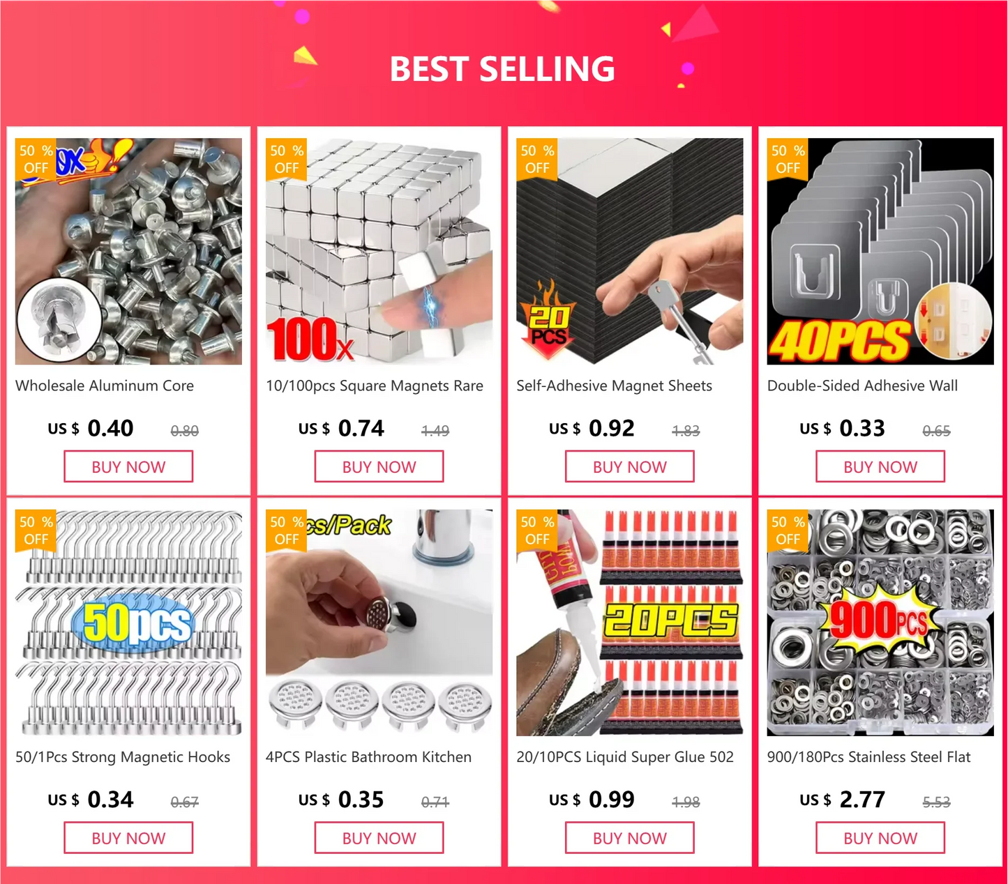 100x Hammer Drive Expansion Rivets – Aluminum Piercing Nails, Tapping Screws & Fasteners for Percussion Expansion