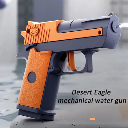 Kids Summer Mini Desert Eagle Water Gun – Mechanical Continuous Firing Small Pistol for Beach & Pool Play