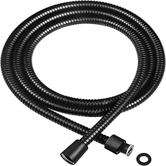 New 1.5/2/3M Flexible Shower Hose — Black SUS304 Stainless Steel Bathroom Water Extension Pipe and Bath Accessories