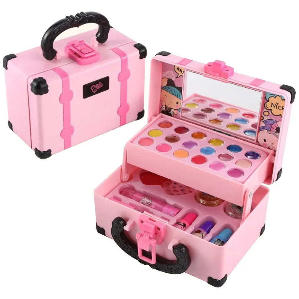 Kids Pretend Makeup Set - Princess Cosmetics Toy Kit with Lipstick & Eyeshadow for Girls