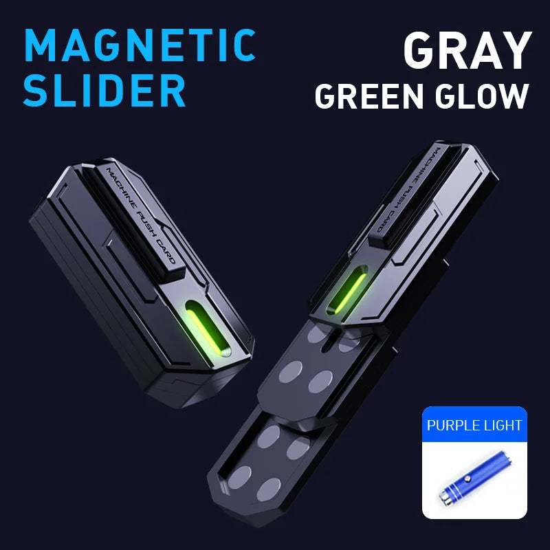 Luminous Fingertip Fidget Toy – Magnetic Slider EDC Clicker Metal Hand Spinner for ADHD & Stress Relief
