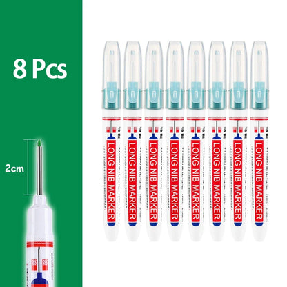 2cm Waterproof Deep Hole Marker Pen - Long Head Carpenter Markers for Metal Woodworking Tools 4-80pcs