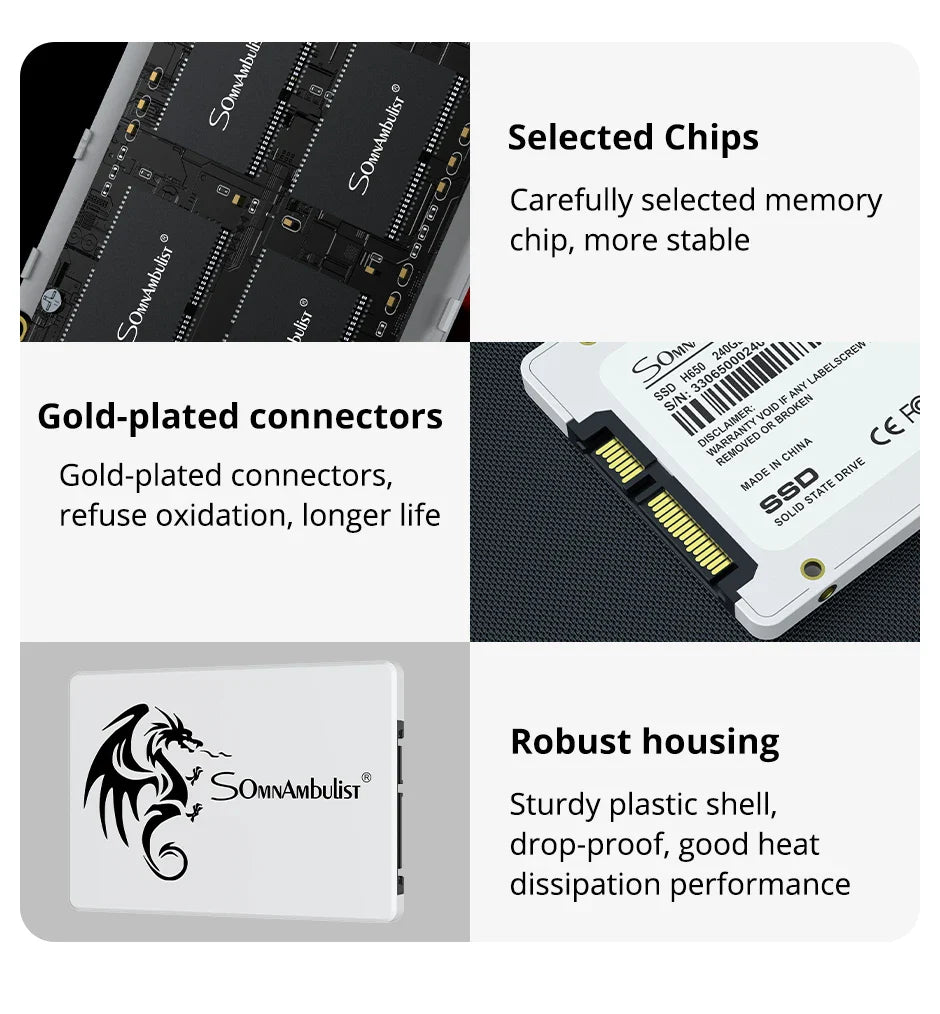 SomnAmbulist 2.5" SSD SATA3 | 64GB–512GB Internal Solid State Drive for Laptop & Desktop
