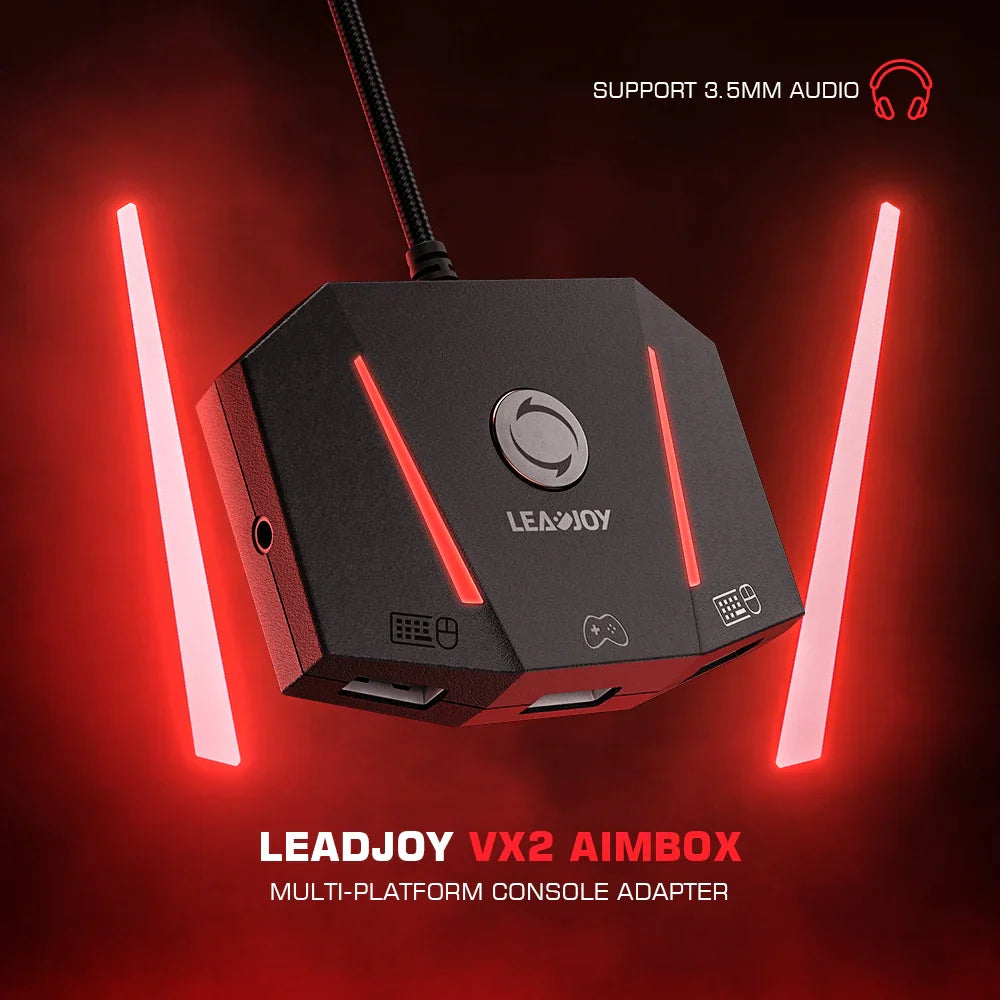 LEADJOY VX2 AimBox Keyboard and Mouse Controller Adapter - Converter for Xbox Series X, Series S, PS4, and Nintendo Switch