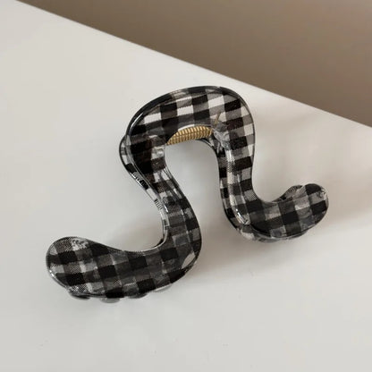 Leopard Print Acrylic Hair Grab Clip | Large Arc Cross Square Geometric Shark Clip for Women