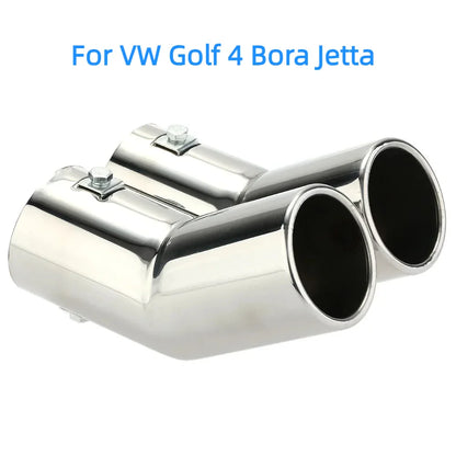 Stainless Steel Dual Muffler Tips for VW Golf 4, Bora, Jetta – Car Exhaust Tailpipes
