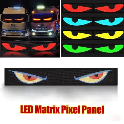 Demon Eyes Car LED Logo — APP-Controlled Pixel Matrix Night Light, Programmable Flexible LED Display for Cars & Trucks
