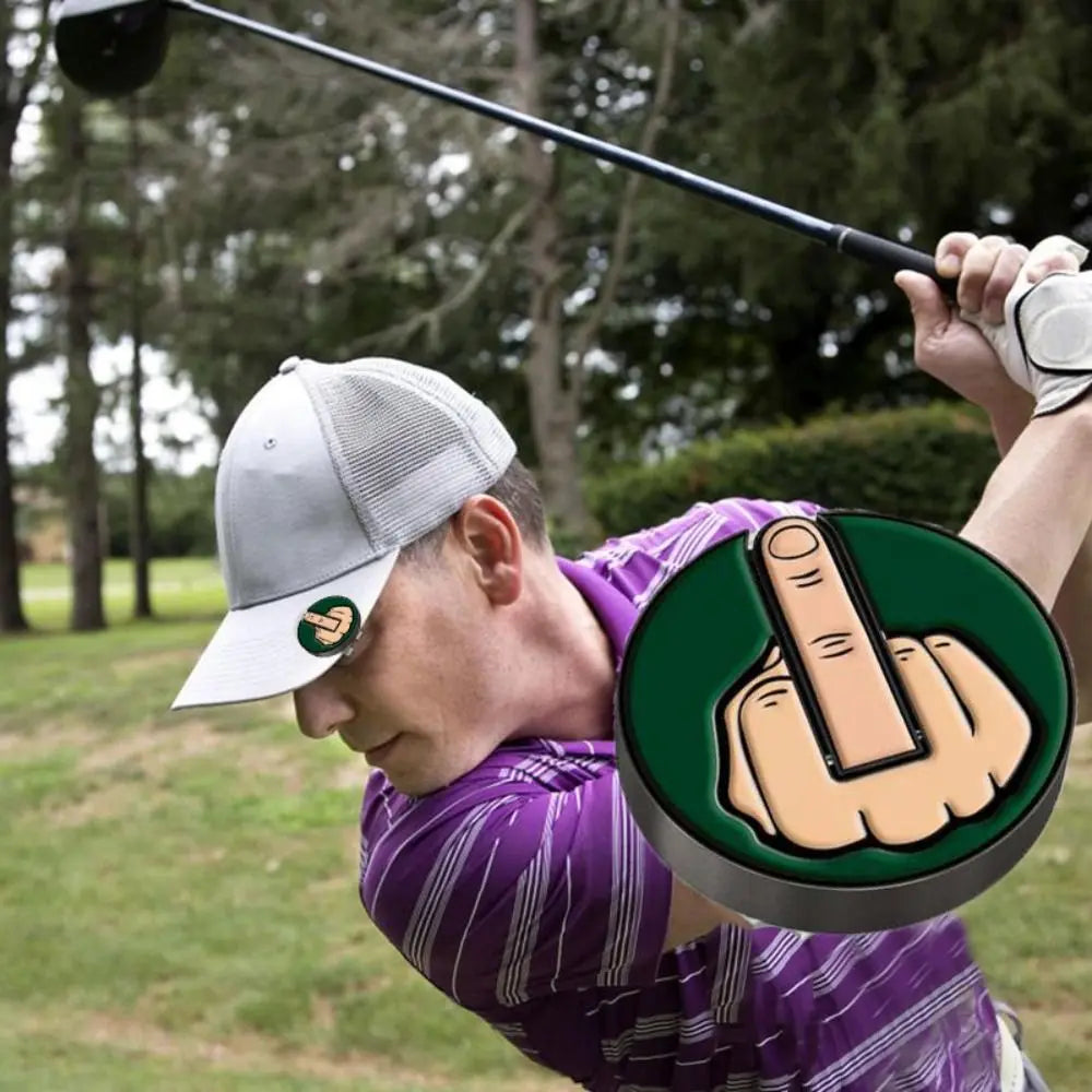 Middle Finger Golf Ball Marker: Funny Magnetic Hat Clip Marker for Golf - Removable Ball Position Mark, Unique Golf Accessory