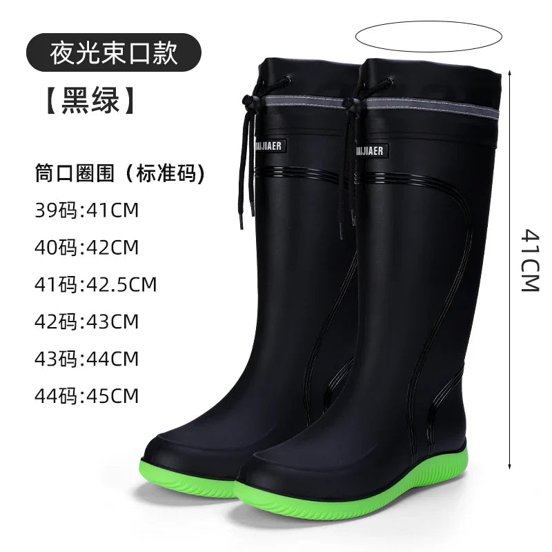 Men’s & Women’s High-End Rain Boots – Waterproof, Non-Slip Short & Mid-Calf Rubber Boots with Drawstring