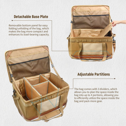 60L Large Camping Storage Bag – Collapsible Cooking Trunk Organizer, Waterproof Oxford Fabric