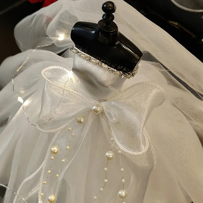 1/6 Mini Bride Doll Wedding Gown Set – Display Mannequin with Stand for Doll Clothes