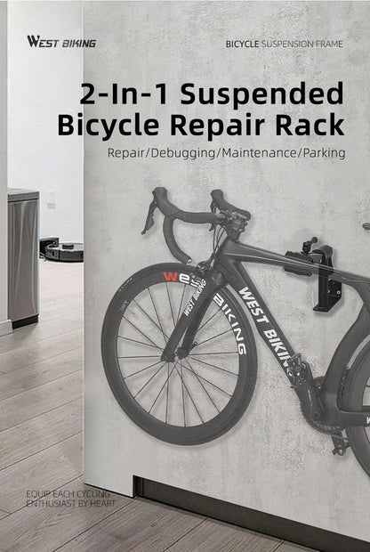 WEST BIKING Foldable Bike Repair & Display Stand – Multipurpose Wall/Floor Rack for Bicycle Storage & Maintenance