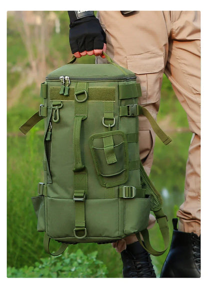 Tactical Fishing Backpack – Multifunctional Tackle Bag with Rod Holders, Molle Storage for Fishing, Camping & Hiking