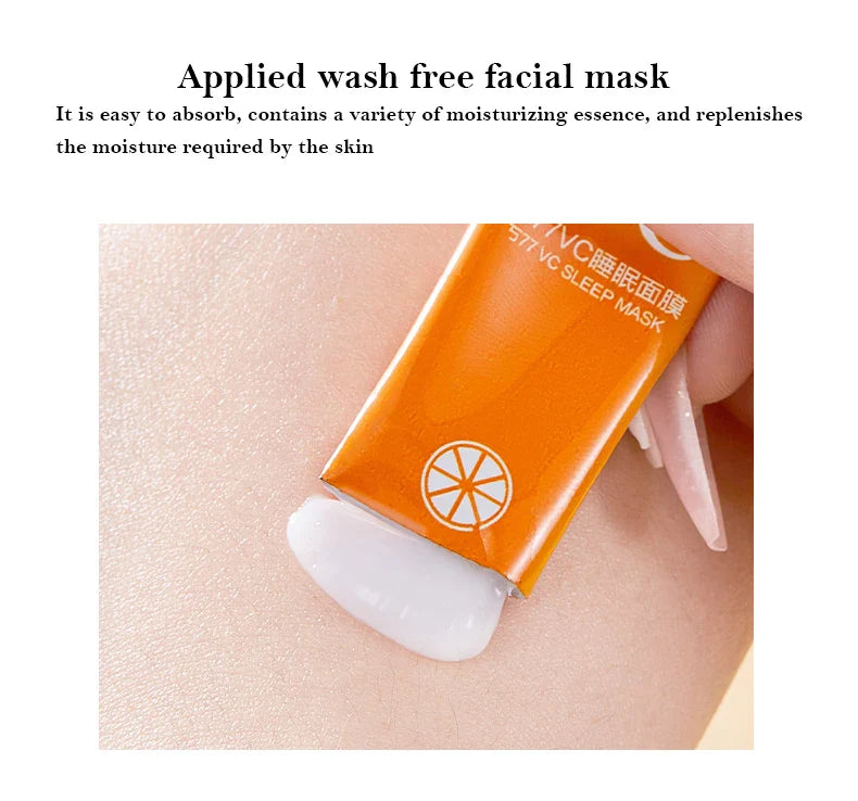 30pcs Vitamin C Sleeping Masks – Disposable Moisturizing, Firming, and Rejuvenating No-Wash Facial Mask for Skin Care