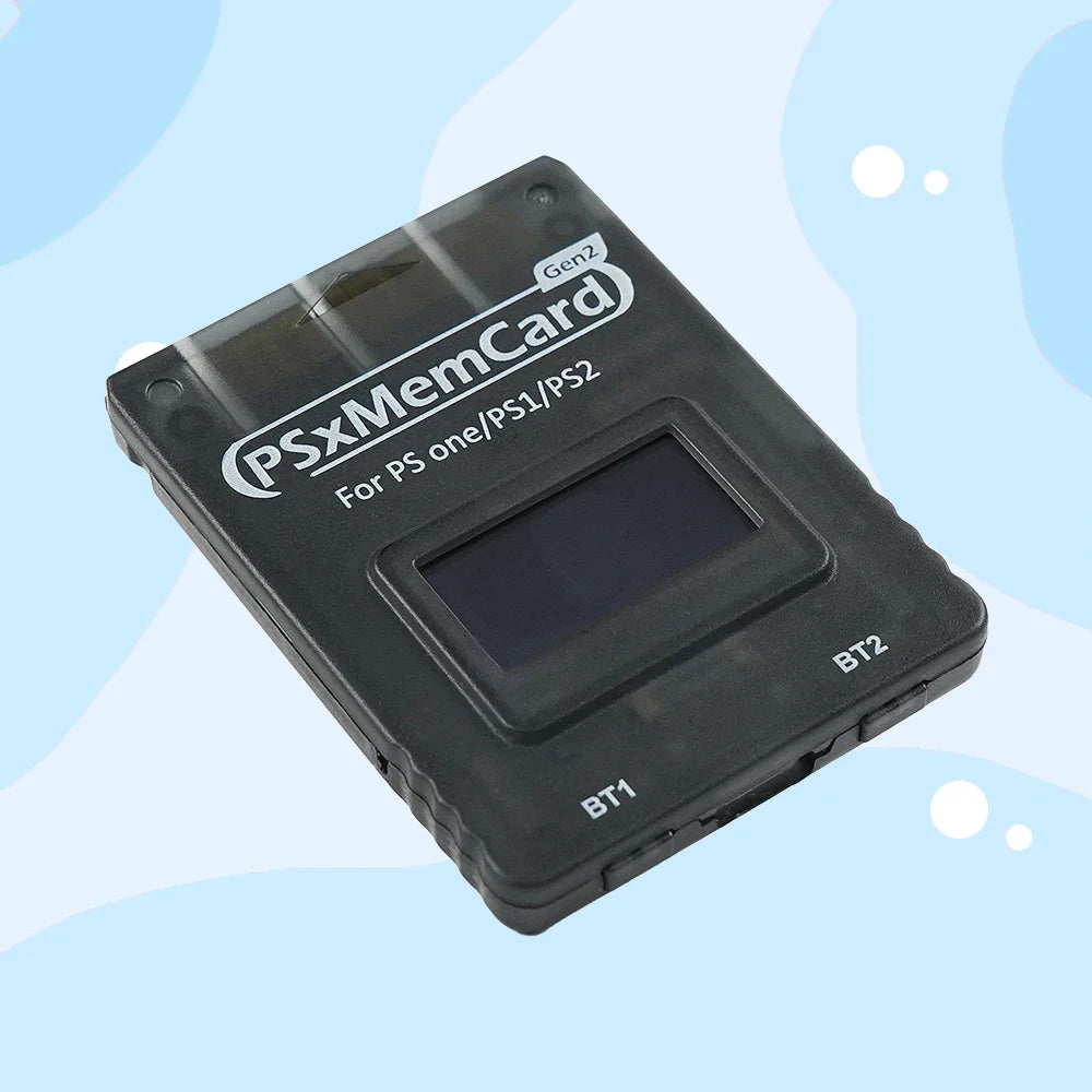 Bitfunx PSxMemCard Gen2 – Game Save Storage for PS1 & PS2 Games, Compatible with PlayStation Consoles