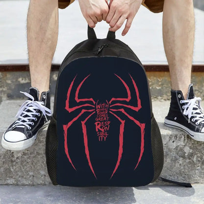 Custom Spider-Man Web Backpack – Water-Resistant School & College Bag for Men and Women