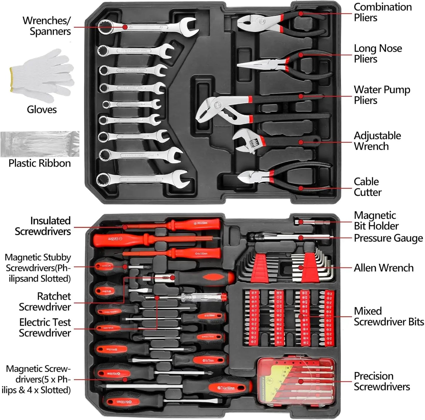 799-Piece Tool Set with Trolley Case - Complete Home Repair & Mechanic Hand Tool Kit