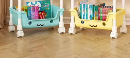 4 Layer Toy Storage Trolley & Bookshelf - Kids Organizer, Snack Rack, Bathroom & Kitchen Storage