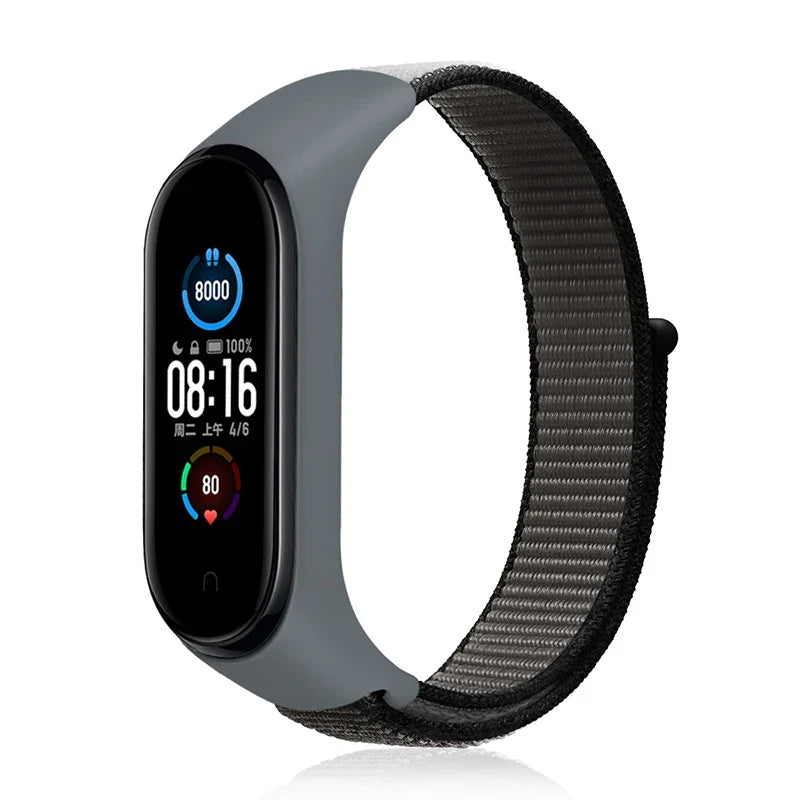 Nylon Loop Strap for Xiaomi Mi Band - Adjustable Sport Wristband Bracelet for Mi Band 3 4 5 6 7 8