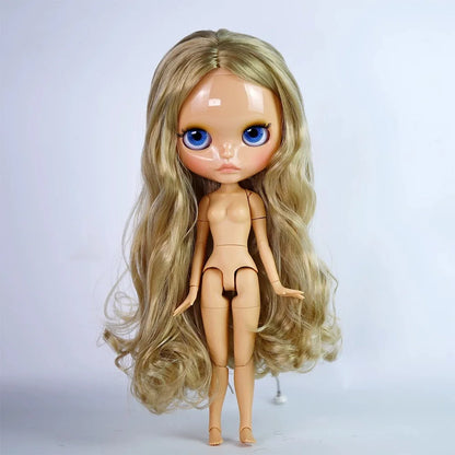 ICY DBS Blythe Doll – 30CM Tan Skin Matte & Glossy Face, Pouting Lips, 19-Joint BJD DIY Costume Doll Gift