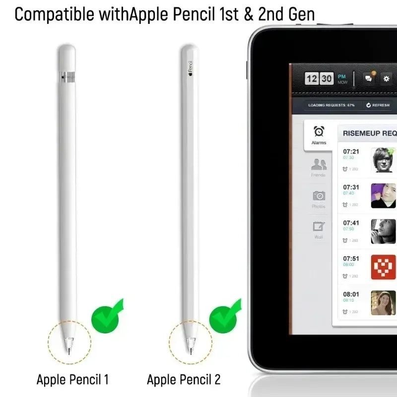 4X Replacement Tips for Apple Pencil 1 & 2 | Soft Silicone Protective Nibs for Touch Screen Stylus