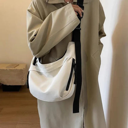2024 Nylon Hobo Crossbody Bag - Solid Color, High Capacity, Casual Women's Zipper Shoulder Tote