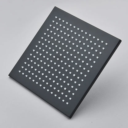 Black Ceiling Mounted LED Rainfall Shower Head – Intelligent Remote Control Concealed Waterfall Tap