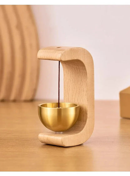 Dopamine Magnetic Indoor Wind Chime – Oak & Walnut Copper Doorbell for Home Decor