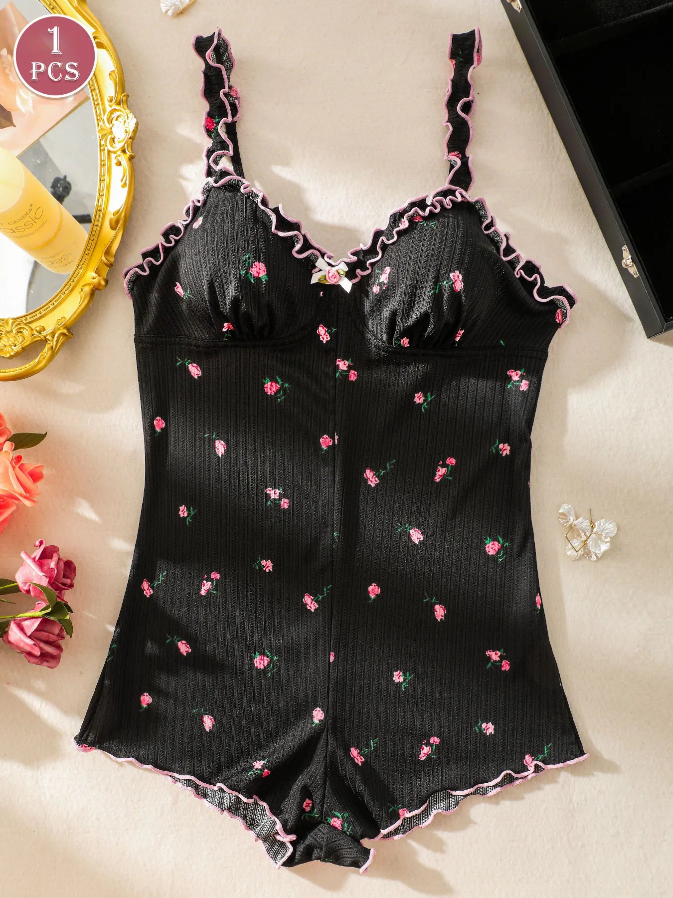 Women’s Sleeveless One-Piece Pajama Jumpsuit — Comfortable Loungewear for Sleep & Casual Wear