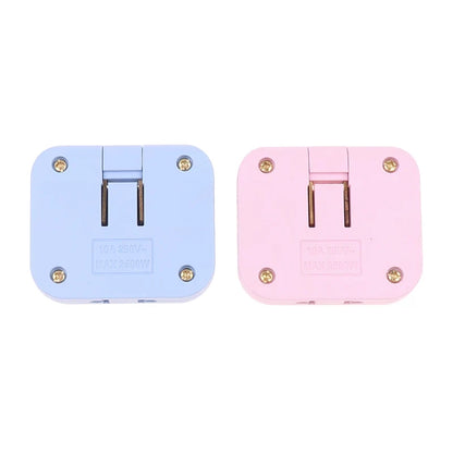 EU Plug Socket Converter - 180° Rotatable 3-in-1 US Extension Plug Multi-Plug Mini Slim Outlet Adapter