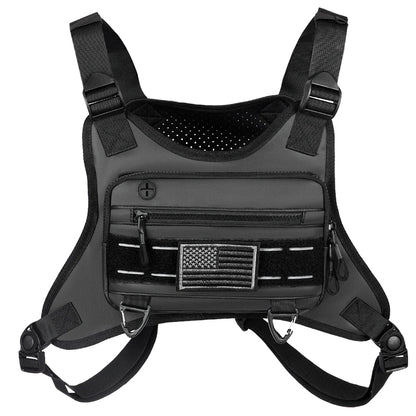 Sports Chest Bag – Lightweight Waterproof Running Vest with Pocket, Phone Holder & Large Capacity Tactical Front Pack