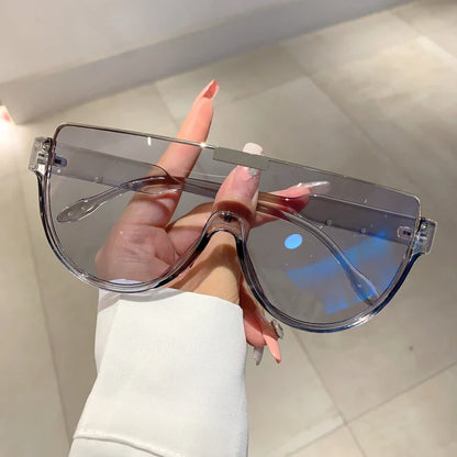 KAMMPT Vintage Semi-round Sunglasses: Fashion Monoblock Outdoor Goggle Shades, Ins Trending New Design UV400 Eyewear for Women