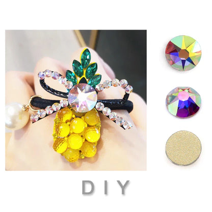 QIAO 2088 Crystal Nail Art Rhinestones — Flat Back Non-Hotfix Strass for DIY Nail Decorations (8 Big + 8 Small)