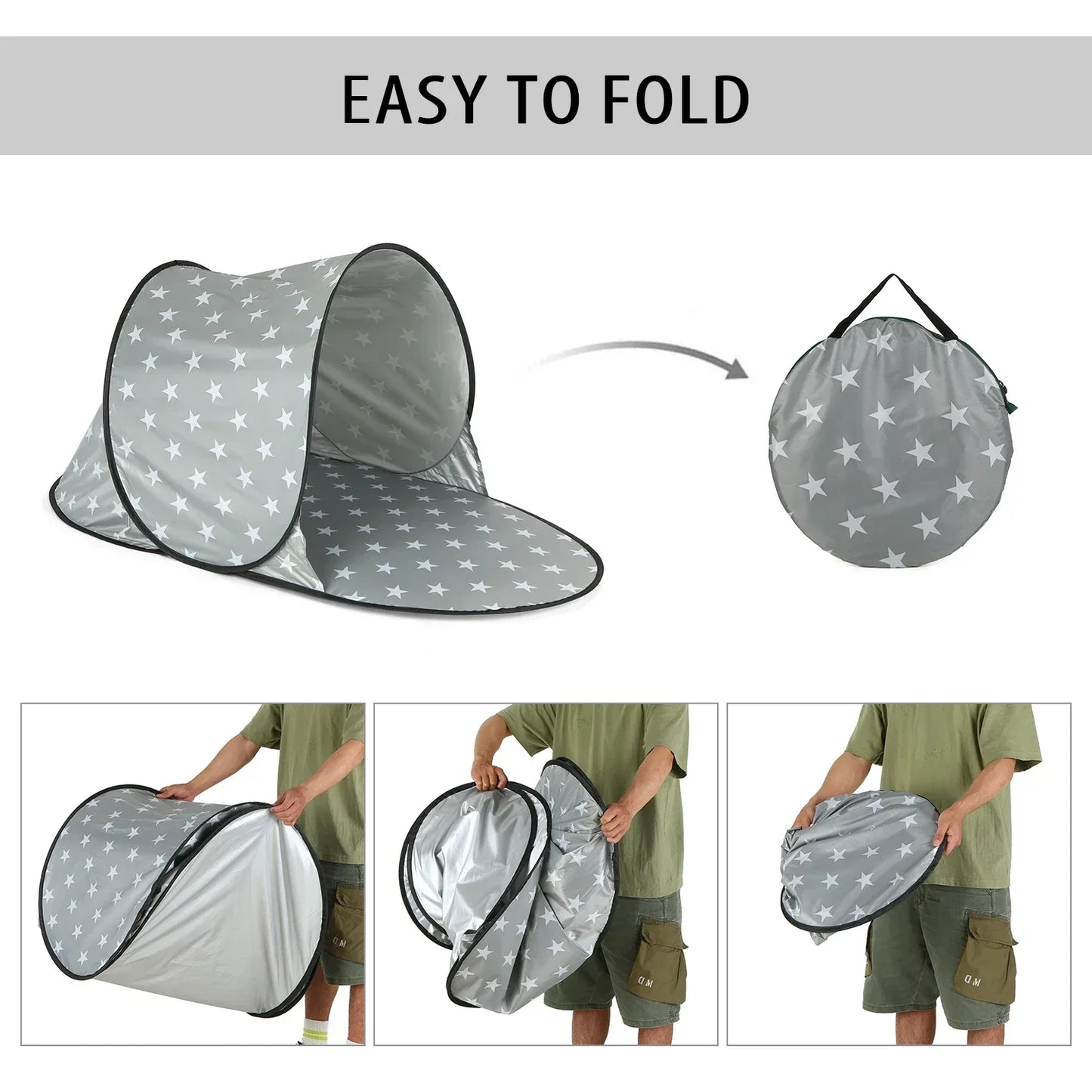Enjoy the Sun Safely with UV-Proof Beach Tent - Automatic Instant Pop-Up Sunshelter for Baby and Kid, Portable Water-Resistant Camping Sun Shelter