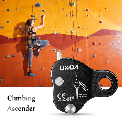 Climbing Ascender Belay Device – Arborist Rope Protection Grip for 8-13MM Outdoor Mountain Climbing Rigging