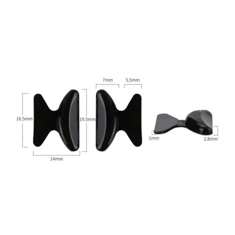 5 Pairs Silicone Anti-Slip Eyeglass Nose Pads – Butterfly Style Nose Rest with Height Lift & Comfort Support for Glasses