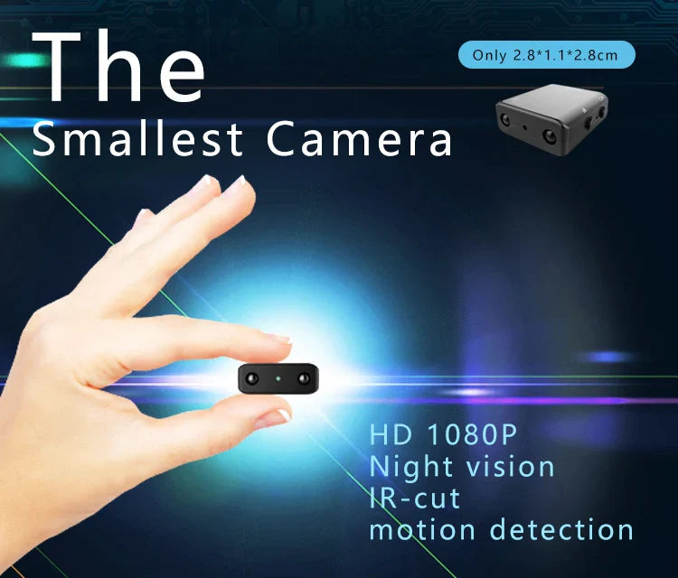 Mini Camera Full HD 1080P — Night Vision Home Security Camcorder with Motion Detection, Video & Voice Recording