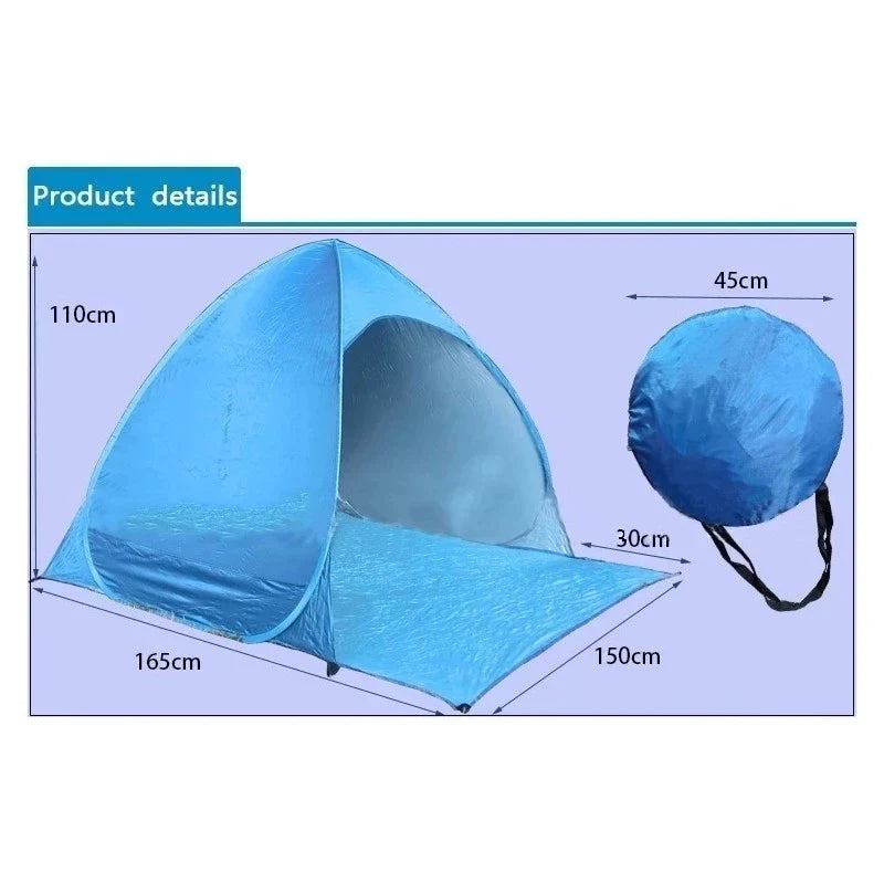 Automatic Instant Pop Up Tent - Portable Beach Tent Lightweight Outdoor UV Protection - Camping Fishing Sun Shelter