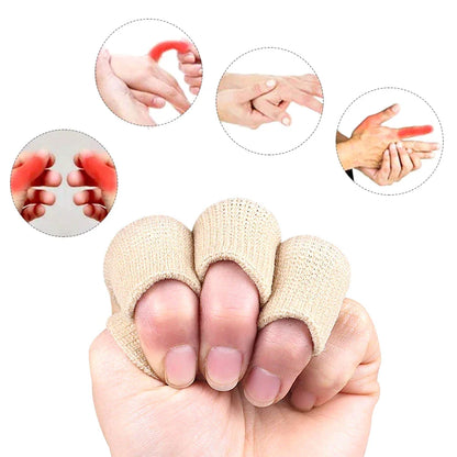 10Pcs Finger Sleeves Set – Soft Breathable Nylon Thumb Brace & Elastic Support Tape for Sports & Arthritis Relief