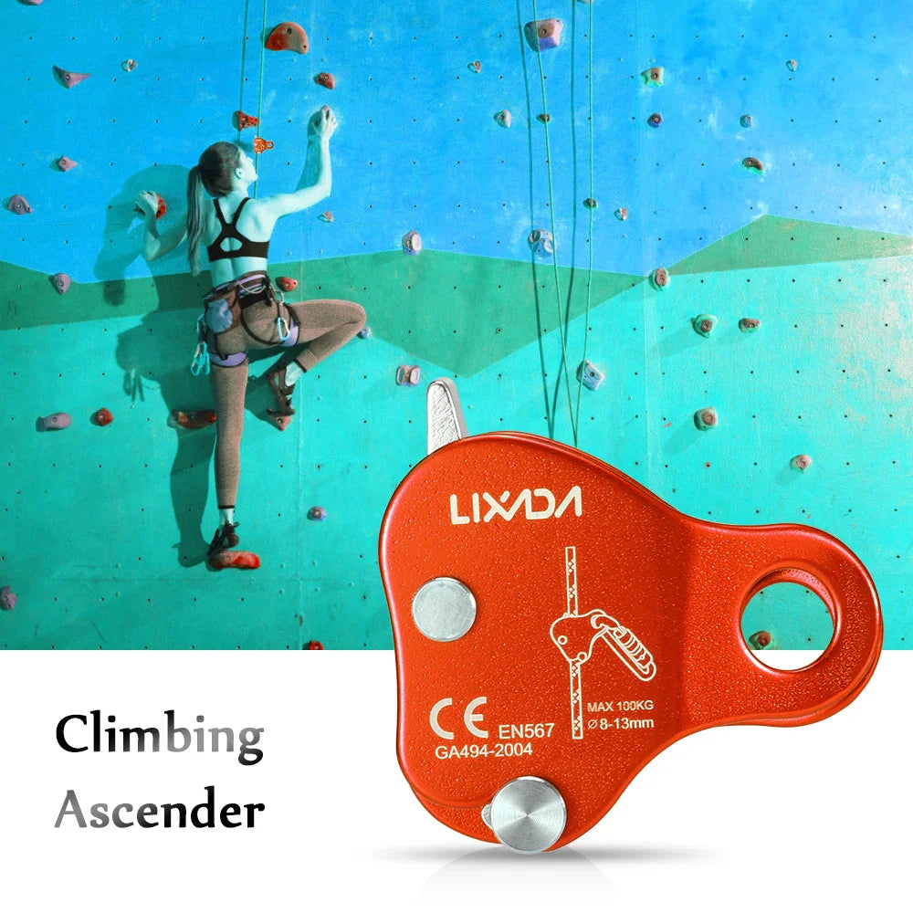 Climbing Ascender Belay Device – Arborist Rope Protection Grip for 8-13MM Outdoor Mountain Climbing Rigging
