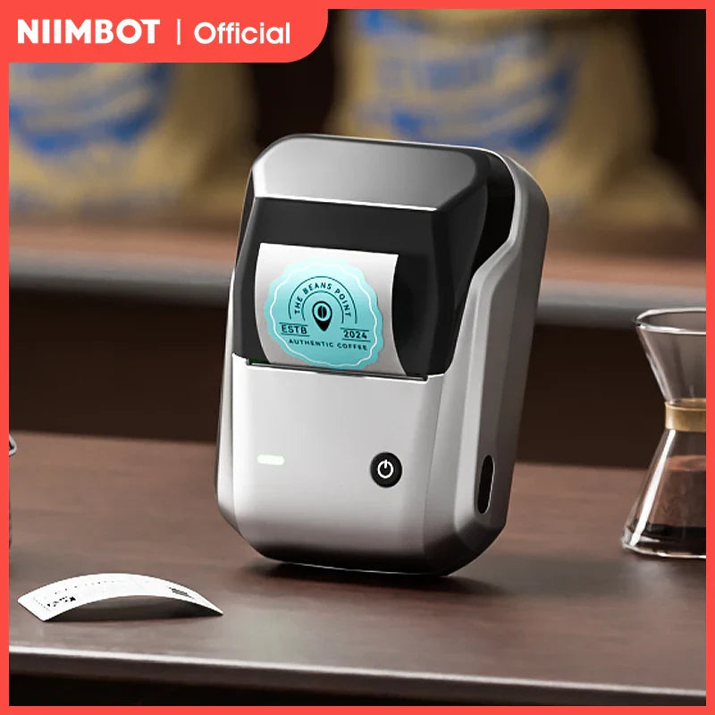 NIIMBOT B1 Portable 2-Inch Thermal Label Printer – Mini Bluetooth Adhesive Sticker Maker for Smartphone & PC