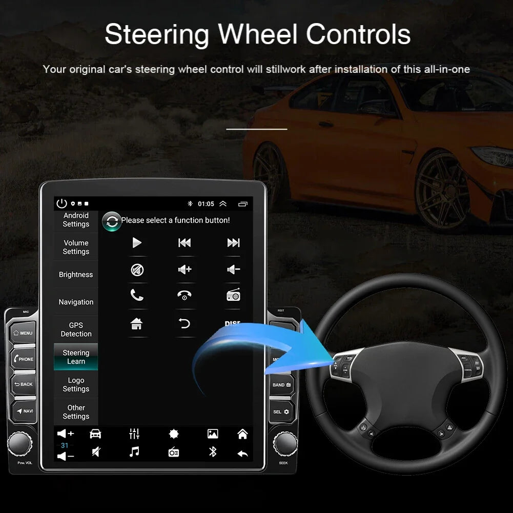 9.7" Double-DIN Car Stereo - GPS Navigation Head Unit with Wireless CarPlay & Bluetooth for Chevrolet Impala 2014-2020