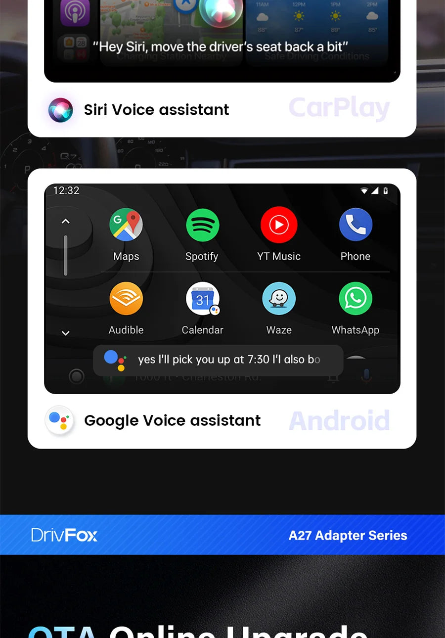 2025 Upgrade Wireless CarPlay & Android Auto AI Box – Dual-Band WiFi Bluetooth Auto Connect for iPhone & Android