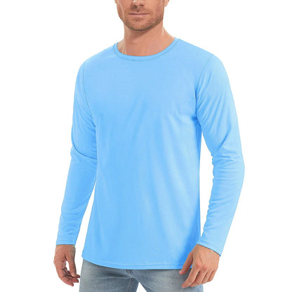 Men's UPF 50+ Sunscreen T-shirt – UV Protection Long Sleeve Quick-Drying Hiking & Fishing Top
